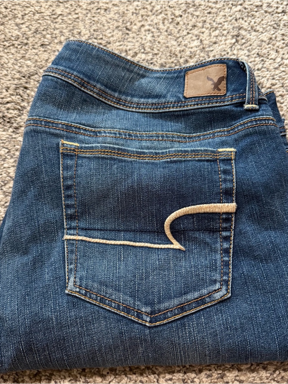 Women’s American Eagle Dark Blue Flared Jeans Kick Boot Super Stretch size 18 - Picture 7 of 7
